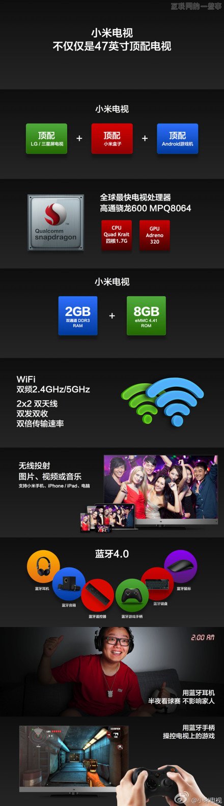 小米電視來(lái)了，47寸1080p高清屏，售價(jià)2999元,互聯(lián)網(wǎng)的一些事